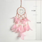 DIY Dream Catcher Making Kit, Macrame Dream Catcher Craft Supplies for Kids Bedroom Wall Decor Nursery Baby Room Hanging Wedding Ornaments Party Handmade Gift (Pink)