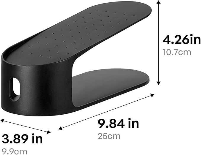 carrotez Shoe Slots Organizer 3 Pack - [Litem] Space Saving Shoe Organizer Rack for Closet - Easy Shoe Stacker, 9.84'' x 3.89'' x 4.26'' (Black, 3 Pack)