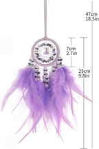 Dream Catcher for Rearview Mirror, Car Hanging Accessory, Lucky Ornament Pendant - Purple