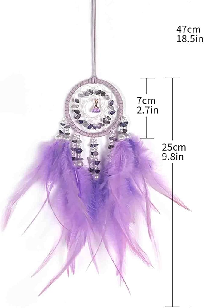 Car Dream Catcher for Rearview Mirror Accessories, Car Mirror Hanging Accessorie, Car Charms Ornament Lucky Ornament Pendant Car Interior Accessorie (Purple)