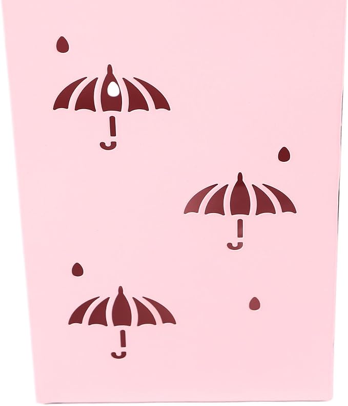 GLOGLOW Nan Metal Umbrella Stand, Carbon Steel, Stylish and Durable Umbrella Holder Bin for Entryway, Home, Office Spaces with 42x16x16cm Ornament (Pink)