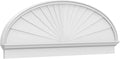 70" W x 24-3/8"H x 2-3/4"P Elliptical Sunburst Architectural Grade PVC Combination Pediment