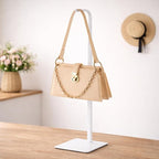 pickpiff Adjustable Purse Display Stand - White Tabletop Display Holder for Handbags, Wreaths and Banners, for Home Closets, Retail Displays and Vendor Booths (1-Pack) | Non-Slip Base