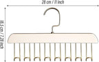 Belt Hanger 2Pcs Belt Hanger with 16 Hooks Bra Hangers for Closet,Space-Saving Wooden Closet Hanger Organizer for Ties, Scarves, Bras,Tank, Tops (Wood)