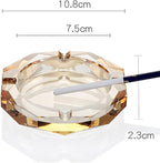 Crystal Glass Ashtray, Octagon Ash tray Cigar Cigarettes Ashtray Holder Office Home Desktop Tabletop Decoration,Crystal Clear
