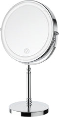 DEIOVWXS Makeup Mirror, 3000mAh Rechargeable Double-Sided Magnifying Vanity Mirror with 3 Colors, 1X/10X, Adjustable Brightness, Gift for Mom, Mothers Day, Women, Wife, Girls, Dorm Room Essential