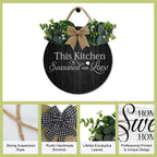 Kitchen Sign,This Kitchen Is Seasoned With Love Rustic Round Wooden Sign,For Home, Office, Store Or Restaurant