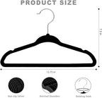 BAGAIL 50 Pack Kids Velvet Hangers 14 Inches Children's Clothes Hangers Non-Slip Baby Hangers for Infant/Toddler (Black)
