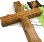 Olive Wood Wall Cross from Bethlehem, Wall Hanging Wooden Crosses for Wall , Confirmation Cross Gift , Baptism Gifts , Holy Wall cross, Religious décor Cross (One Small Cross 4.75" x 3.4")