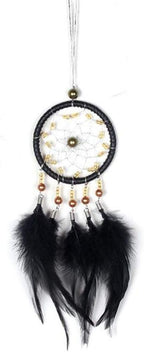 Car Dream Catcher for Rear View Mirror, Black Feather Dream Catchers Wall Hanging Decorations Car Charm Ornament