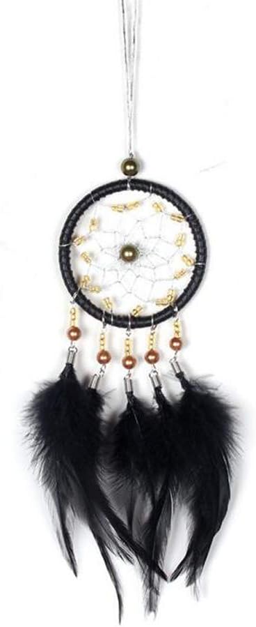 Car Dream Catcher for Rear View Mirror, Black Feather Dream Catchers Wall Hanging Decorations Car Charm Ornament