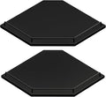 JJL Corner Shelf Wall Mounted, 12 Inches 2-Tier Floating Corner Shelf, Hexagon Rustic Wood Decor with Fence, Black Wall Storage for Apartment Bedroom Kitchen Bathroom