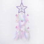 Pretty Jolly Purple Star Kids Dream Catcher Wall Decor Pompom Feather Baby Dreamcatcher Handmade Children Dream Catcher Home Décor Wall Hanging for Nursery Bedroom Boys Girls Birthday Gift-25.6in