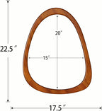 22" x 17" Irregular Wall Mirror, Wood Frame Asymmetrical Decorative Wooden Mirror for Living Room Bedroom Entryway Bathroom Hallway Home Decor Walnut Brown