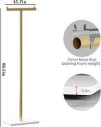 Gold Coat Rack Freestanding Heavy Duty Clothes Rack Stand for Entryway, Bedroom, Living Room, Boutiques-15.7''L,GOLD