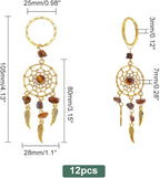 PH PandaHall 12pcs Dream Catcher Keychain Stone Key Chains Crystal Quartz Gemstone key Rings Feather Key Chain Dream Catcher Keyring Lucky Decor for Bag Home Hanging Ring Ornaments Car Pendant