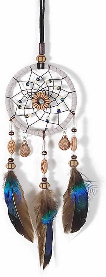 Dream Catcher for Car, Handmade Bohemian Style Rearview Mirror Hanging Decor with Feathers & Beads, Good Luck Charm for Safe Travel, Car Accessories for Women (Popular Picks)