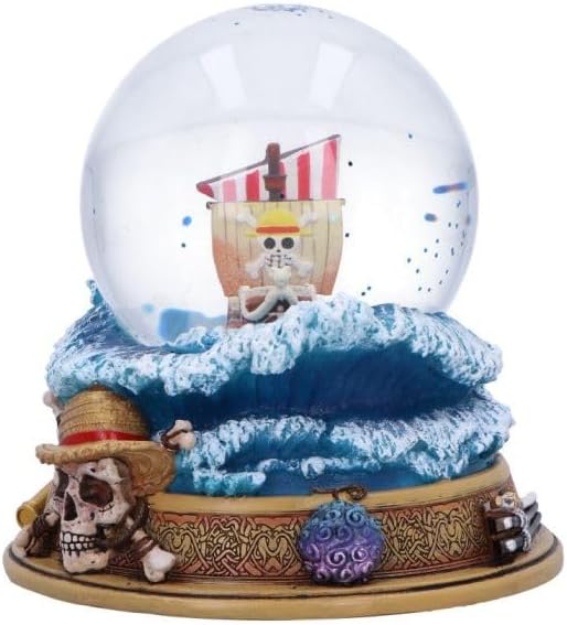 Nemesis Now One Piece Going Merry Snow Globe – Official Anime Collectible with Detailed Ship Base and Glitter Water Dome – Resin Display Ornament