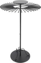 Scarf Display Stand, Commercial Hijab Organizer with 45 Rods, 360°Rotation Scarf Holder Display Rack Organizer for Boutique Retail Store, Apartment, Home Use (Black, 31.5'')