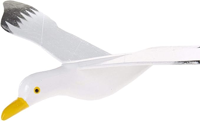 WitnyStore 18" White Black Seagull Wooden Flying Bird Mobile Kinetic Hanging Sculpture for Adult Collectors Handcrafted Room Decoration Display Art Dynamic Overhead Ornament