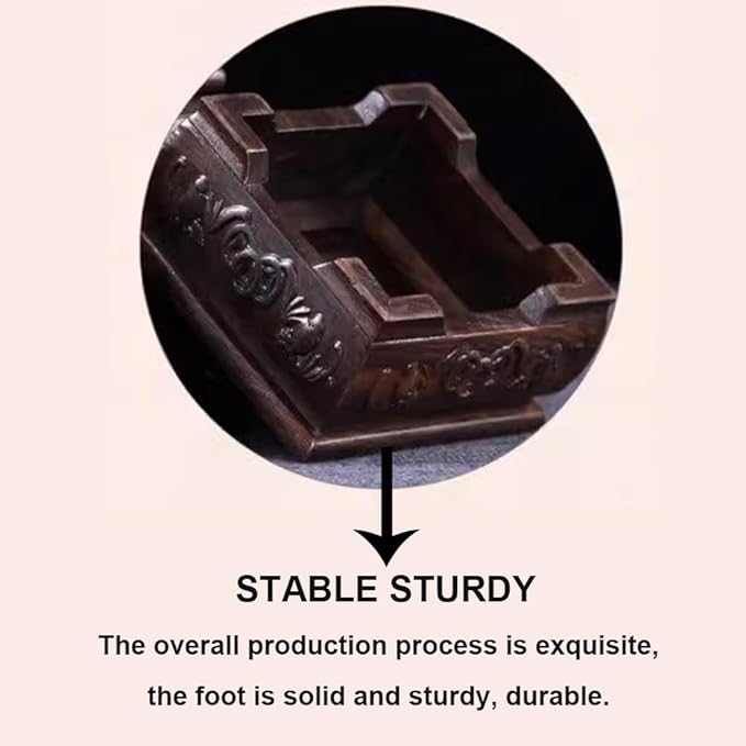 GOLDY&WENDY Square Solid Wood Base Handmade Carved Rosewood Display Stand Vase Teapot Aquarium Lamp Pedestal