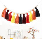 3PCS/Set Boho Tassel Garland,BetterJonny Boho Tassel Garland Wall Hanging Decor Pastel Banner with Wood Beads and 2Pcs Pom Pom Felt Ball for Home and Outdoor Decor