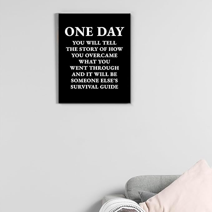 Inspirational Quotes Wall Art Decor, Black Office Decor for Men, Motivational Success Canvas Painting Positive Affirmations Posters Artwork for Home Office (11.5 X 15 Inches, Framed)