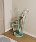 Umbrella Stand, Umbrella Holder, Freestanding Umbrella Basket with Drip Tray, Modern Iron Frame Umbrella Storage, Indoor Umbrella Holder for Entryway(Green)