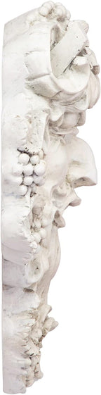 Design Toscano Bacchus, Grape Harvest Wine Greek Greenman Face Wall Sculpture, Medium, 12 inches tall, Cast Stone Resin, Antique Stone Finish