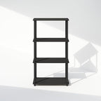 Furinno Turn-N-Tube Book Shelf, 4-Tier Bookshelf, Bookcase with Multipurpose Compact Display Rack, 11.6 x 23.6 x 43.2, for Living Room, Bedroom, Home Office, Americano/Black
