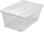 Life Story 6 Liter Shoe, Accessory, and Closet Plastic Storage Box Multi-Purpose Lidded Stacking Tote Containers, Clear (30 Pack)