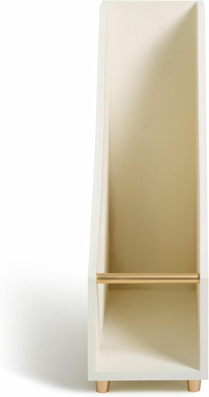 U Brands Juliet Magazine Holder, Office Supplies, Off-white and Gold, 1 Count (3463U02-06)