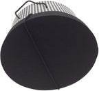 Sarah's Hat Boxes Classic Houndstooth Hat Box – 14.75" x 7.5" (Dia. x Ht.) Handmade in USA – Odorless Non-Toxic Adhesive, Cording Handle – Premium Storage for Hats & Accessories