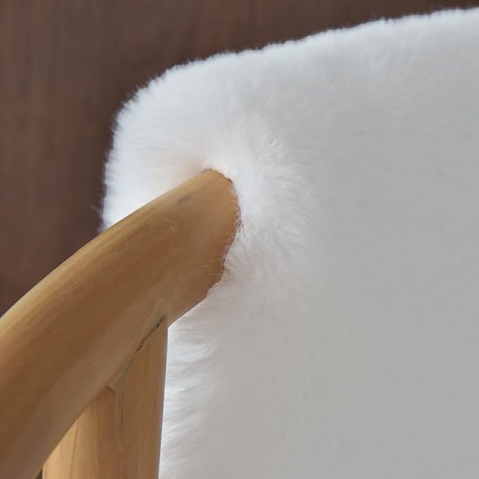 White Fluffy Faux Rabbit Fuzzy Fur Rug for Living Room Machine Washable Shaggy 2x8 Runner Rug for Bedroom Nursery Rectangle Rugs