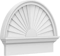 24"W x 18-3/4"H x 2-3/4"P Half Round Sunburst Architectural Grade PVC Combination Pediment