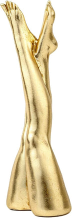 Golden Legs Sculpture - Elegant Resin Statues for Aesthetic Shelf Decor, Office Desktop & Cabinets | 3.35" D x 1.57" W x 8.46" H, Straight Legs