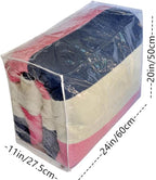 Clear Vinyl Storage Bags with Zipper 24x20x11 Inch, Clothes Bag Organizer, Space Saver PVC Comforter Clear Storage Bags for Blanket, King Size Pillows Storage,Linen Storage (6 Pack)