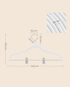 SONGMICS 30-Pack Pants Hangers, 16.7-Inch Long Velvet Hanger with Adjustable Clips, Heavy-Duty, Non-Slip Skirt Hangers, Space-Saving for Pants, Skirts, Coats, Dresses, White UCRF012W02