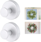 Suction Cup Wreath Hanger，Suction Cup Hooks Hanging 15 Lbs，Waterproof Suction Cup Wreath Holder for Windows, Shower, Wreaths，Smooth Doors (White, 2)