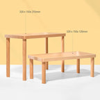 Wood Display Risers, Organizer Stand, Riser Stand for Figures, Cupcake, Perfume and More (Wood L 32*15*21.5cm/12.60*5.91*8.46inches)