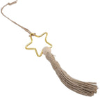 Versatile Wood Bead Jute Rope Tassel Elegant Hanging Ornament for Warm Ambiance Decoration 5pcs