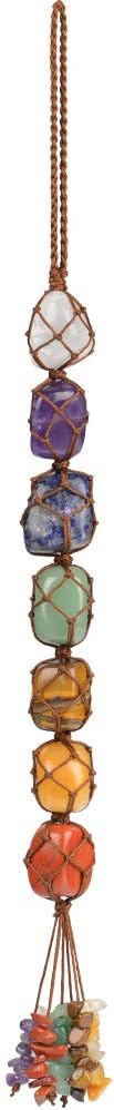 Handmade Crystal Window Car Hanging Ornaments 7 Chakra Home Decoration Feng Shui Ornament Yoga Meditation Car Decoration Tumbled Palm Stones