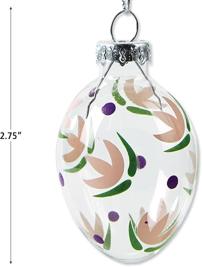 Lillian Vernon Hand Painted Blown Glass Easter Ornaments - Handcrafted Hanging Tree Decorations, Easter Egg Holiday & Party Decor, 2 in, Assorted, 12-Piece Set