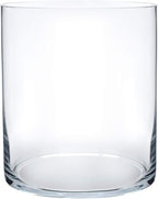 Royal Imports Flower Glass Vase Decorative Centerpiece for Home or Wedding - Cylinder Shape, 8" Tall, 6" Opening, Clear