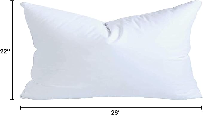 MoonRest® 22x28 Inch Synthetic Down Alternative Rectangle Pillow Insert Form Stuffer for Sofa Shams, Decorative Throw Pillow, Cushion and Bed Pillow Stuffing - Hypoallergenic 22“X 28”
