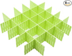 8pcs DIY Plastic Drawer Organizer Adjustable Drawer Dividers for Home Tidy Closet, Socks, Underwear, Office School Supplies, Kitchen Utensil Tools (Green)