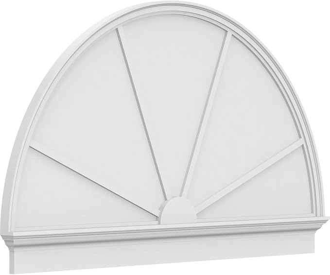66"W x 39-3/4"H x 2-3/4"P Half Round 4 Spoke Architectural Grade PVC Combination Pediment