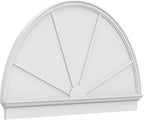 66"W x 39-3/4"H x 2-3/4"P Half Round 4 Spoke Architectural Grade PVC Combination Pediment