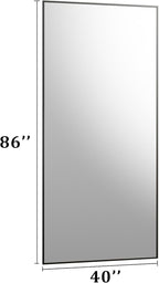 BEAUTYPEAK 86"x40" Rectangle Full Body Floor Mirrors, Full Length Mirror with Stand, Large Black Mirror for Bedroom, Dressing Room, Leaning, Standing or Hanging Horizontally/Vertically