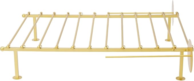12-Tier Wall Mounted Scarf Rack, Scarf Display Rack, Towels Storage Hanger, Commercial Hijab Scarf Holder Organizer Space Saving for Retail Stores, Boutiques, Home (Gold, 31.5in Width)